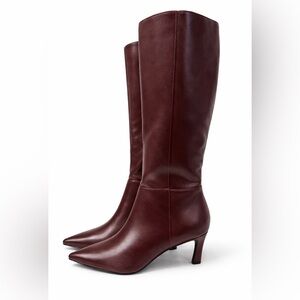 Unisa Maroon Heeled Boots